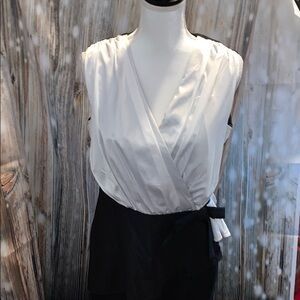 Ashro Cocktail Dress Black & White Sleeveless